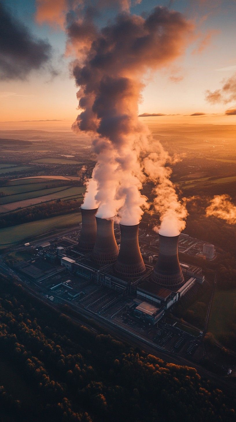 816x1456 Free Sunset nuclear power Image, Steam, Industry