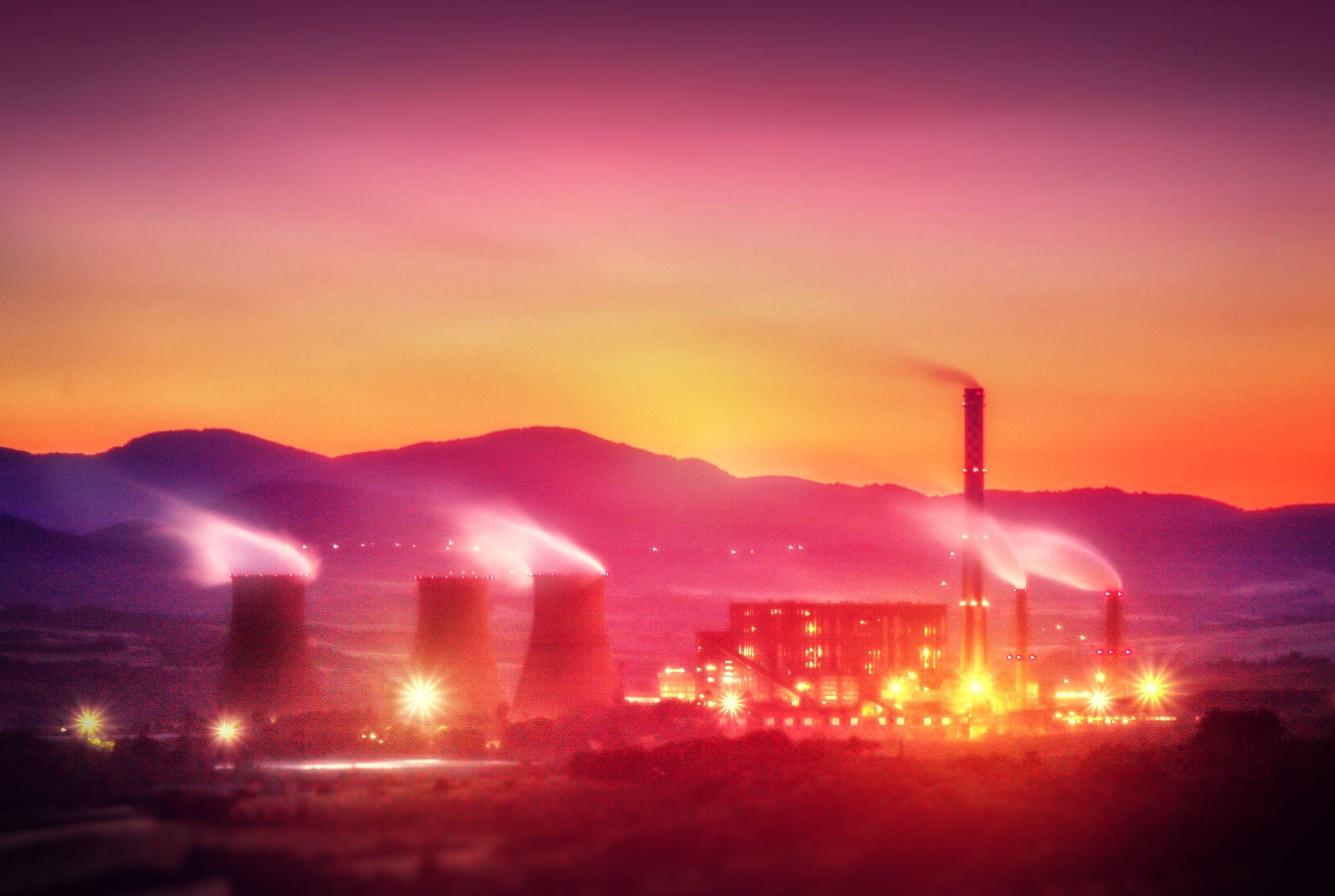 2460x1652 Free photo: Power Plant at Dusk, Power, Scene