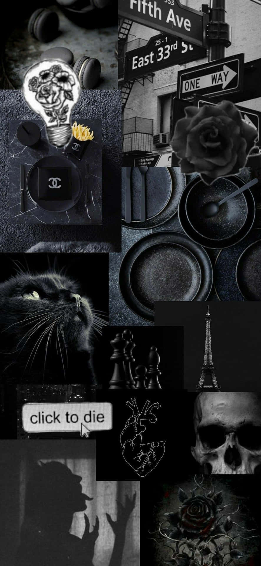 886x1920 Download Dark_ Gothic_ Collage_ Wallpaper