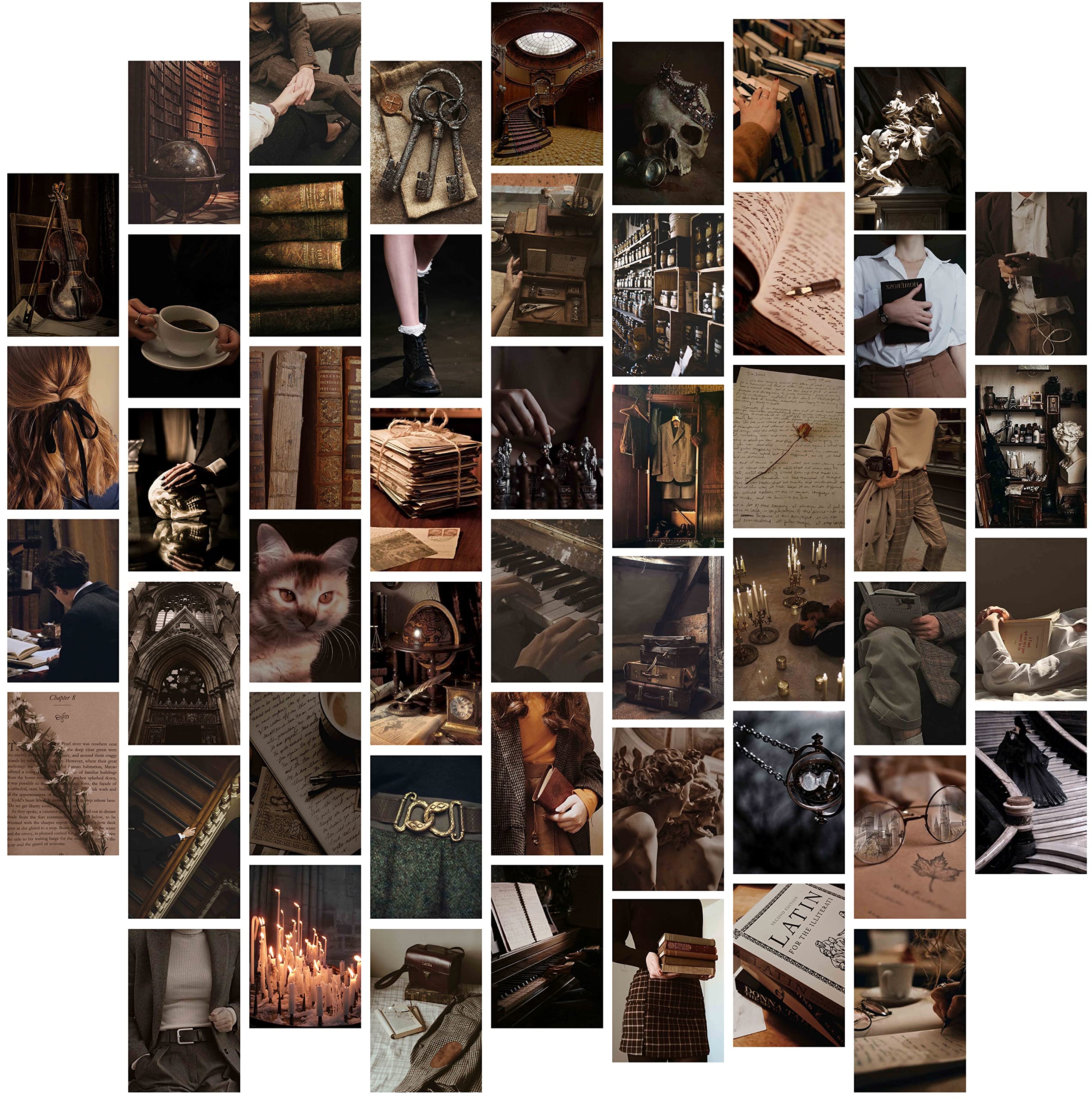 2545x2560 54PCS Dark Academia Wall Collage Kit