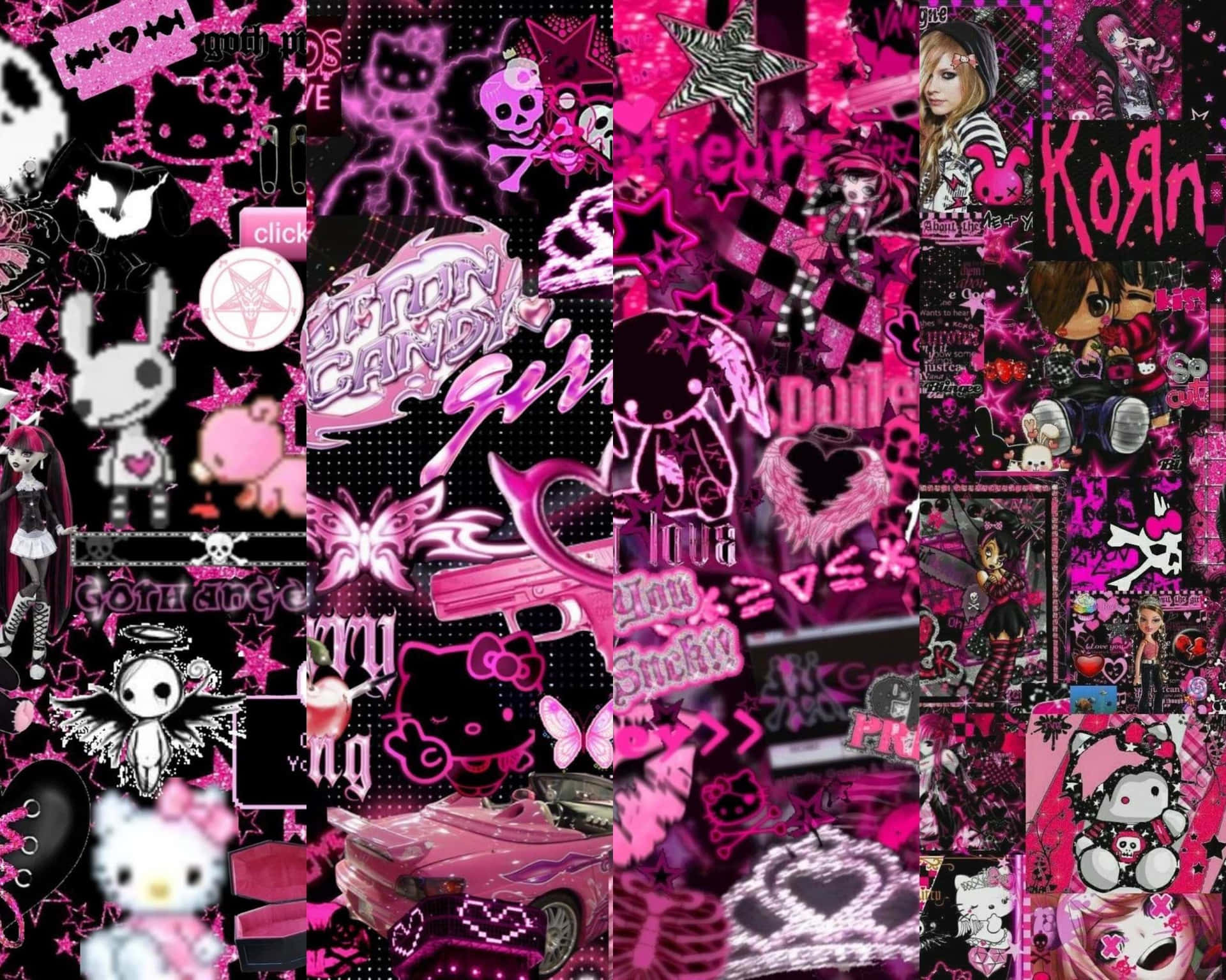 1920x1536 Download Pink Goth Collage Aesthetic Wallpaper