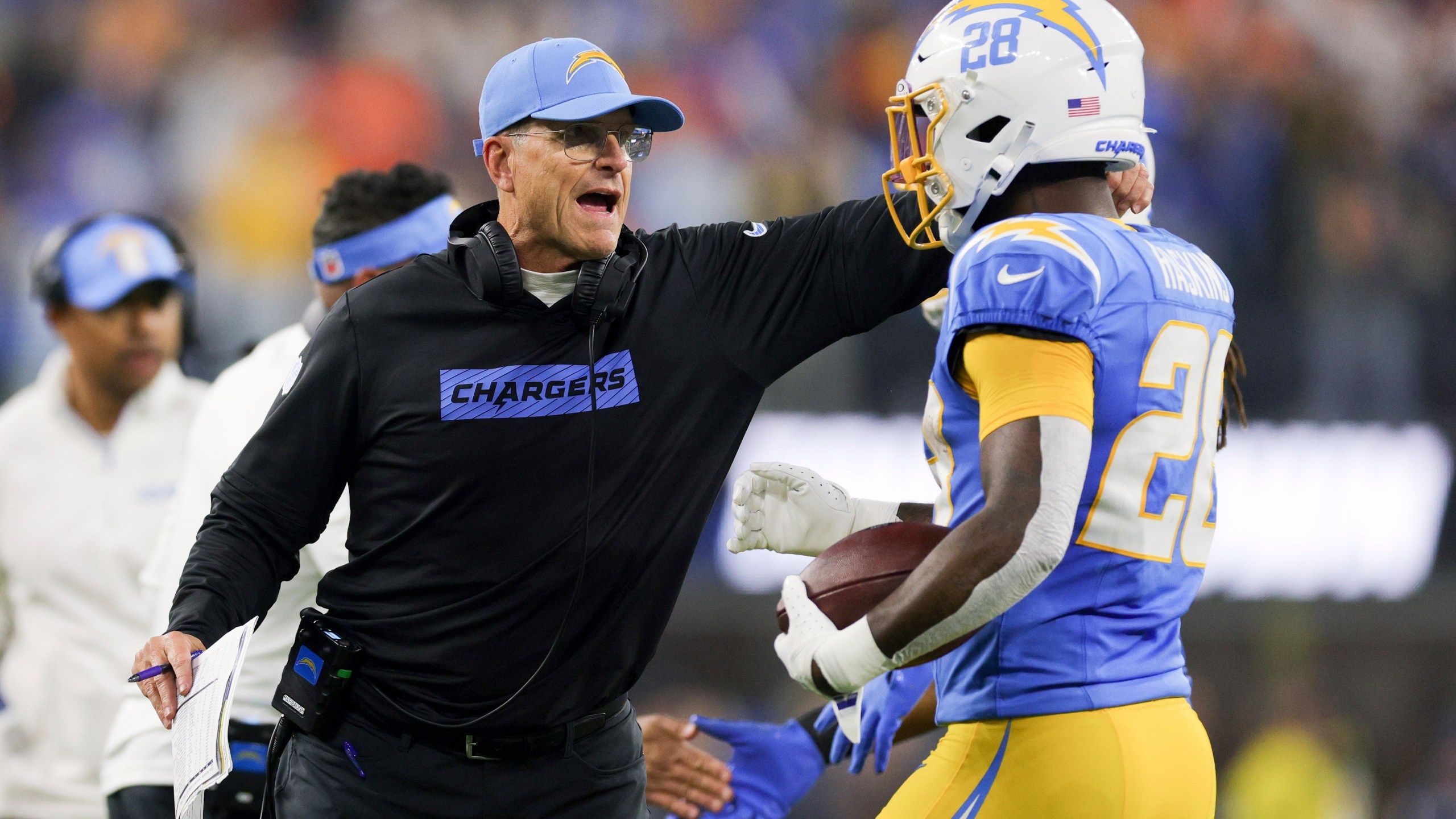 2560x1440 From stories to work shirts, how Jim Harbaugh's approach has turned around the Los Angeles Chargers