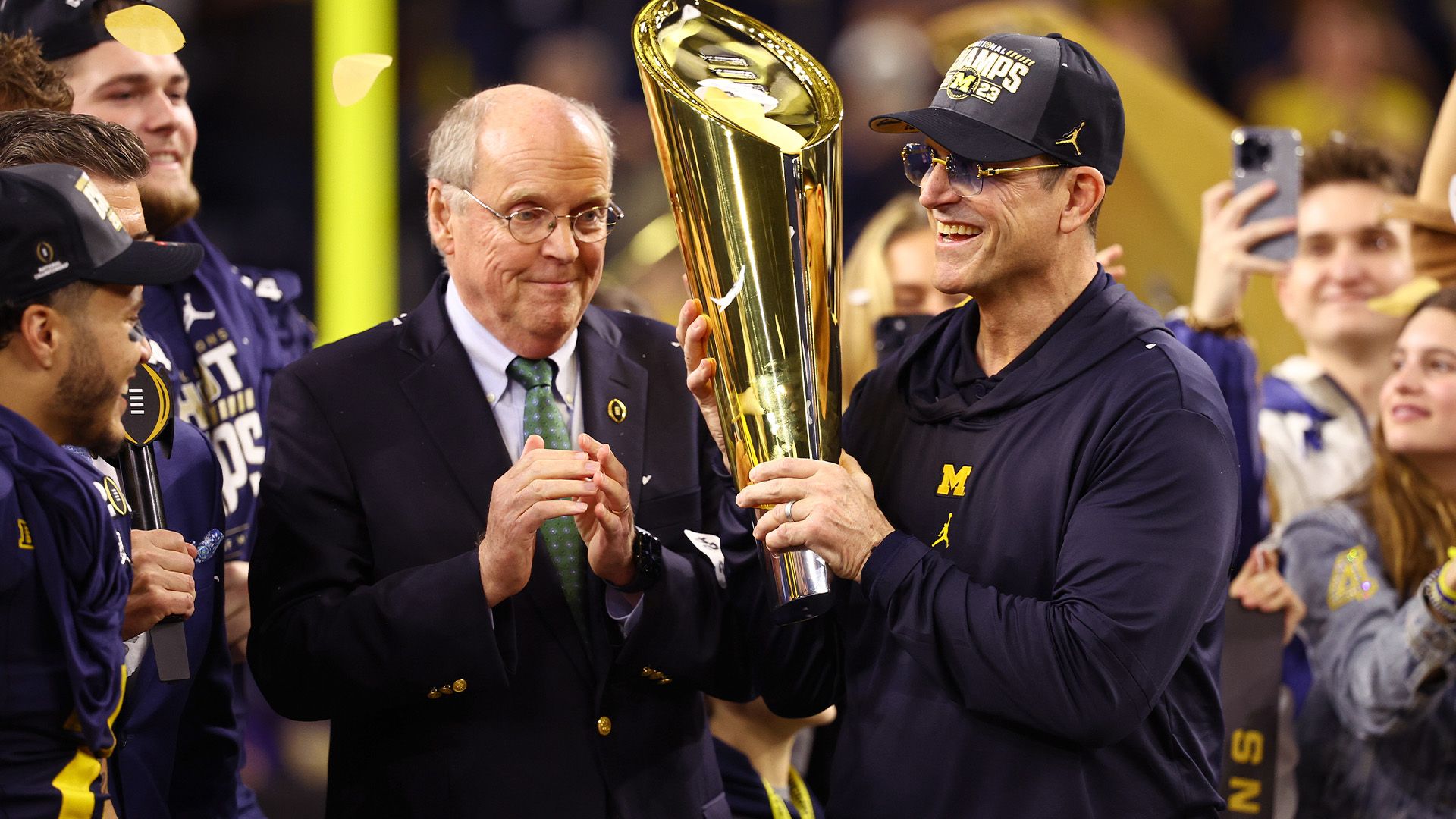 1920x1080 Just trolling at this point, ' college football fans claim as Jim Harbaugh returns to Michigan despite NCAA suspension