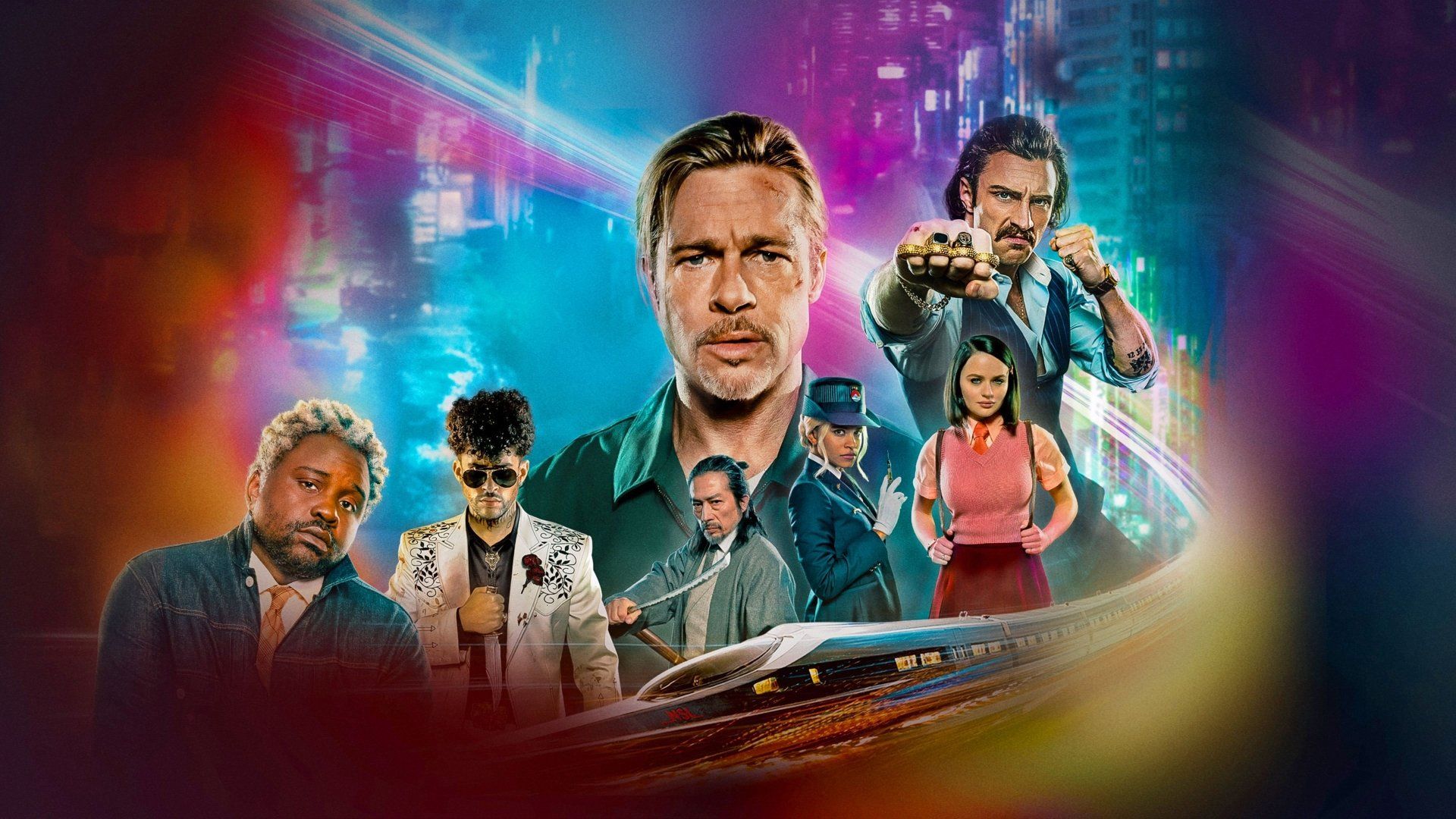 1920x1080 Download Hiroyuki Sanada Brian Tyree Henry Aaron Taylor Johnson Joey King Brad Pitt Movie Bullet Train 4k Ultra HD Wallpaperx2160