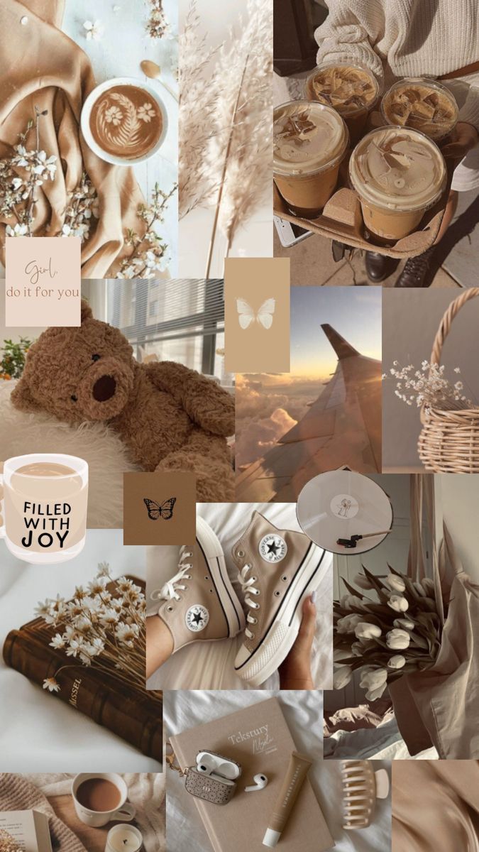675x1200 Vision board brown beige wallpaper coffee