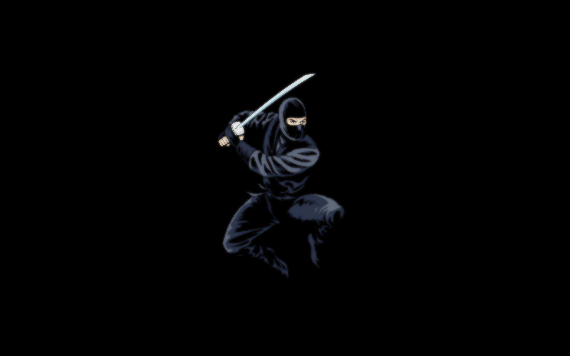 1920x1200 Wallpaper the dark background, sword, ninja, black, ninja for mobile and desktop, section минимализм, resolution 1920x1200