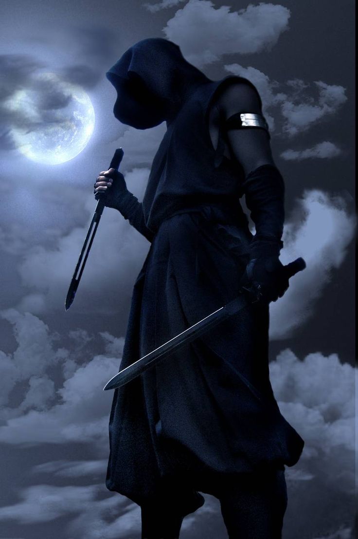 736x1107 Black And Blue Ninja Wallpaper