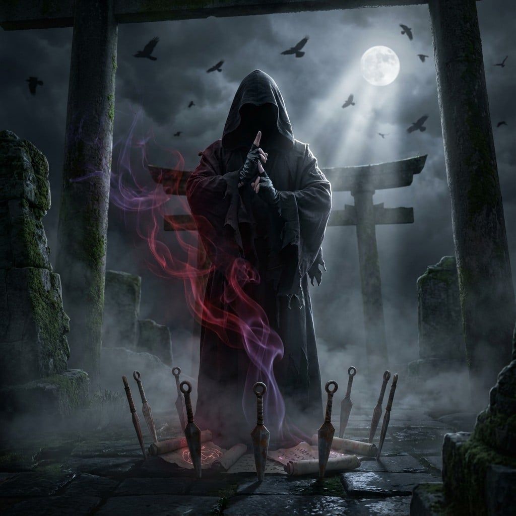1024x1024 Free Dark Ninja Magic Image, Warrior, Gothic
