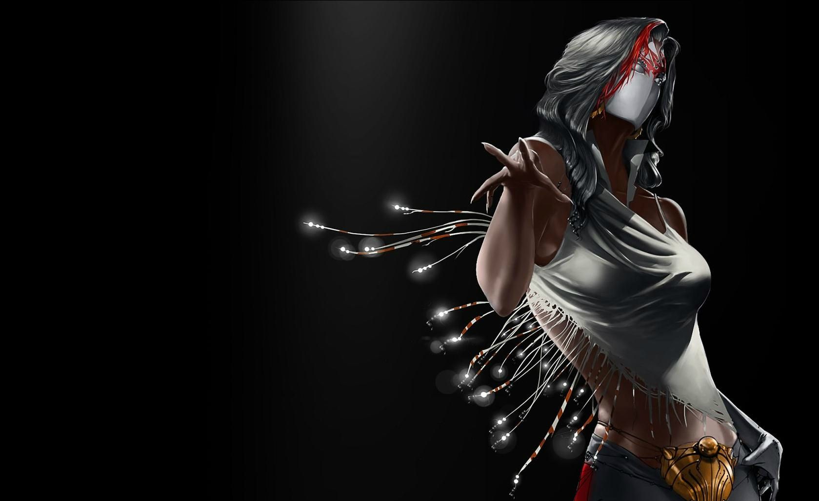 1679x1027 Desktop wallpaper: Women, Ninja, Dark 4K free download for PC. 188225