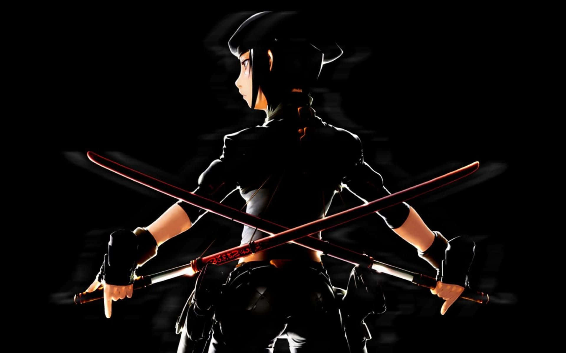 1920x1200 Download Cool Female Ninja In Black Suit With Katana Wallpaper