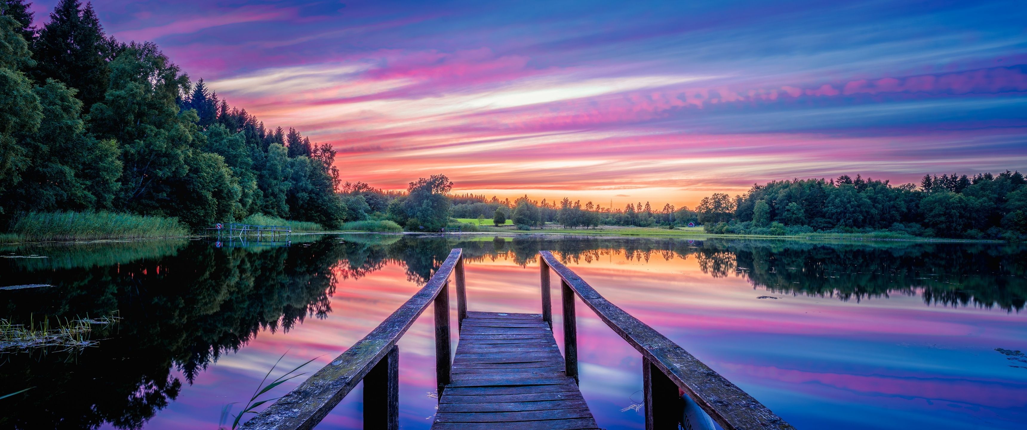 3440x1440 Summer Sunset Wallpaper