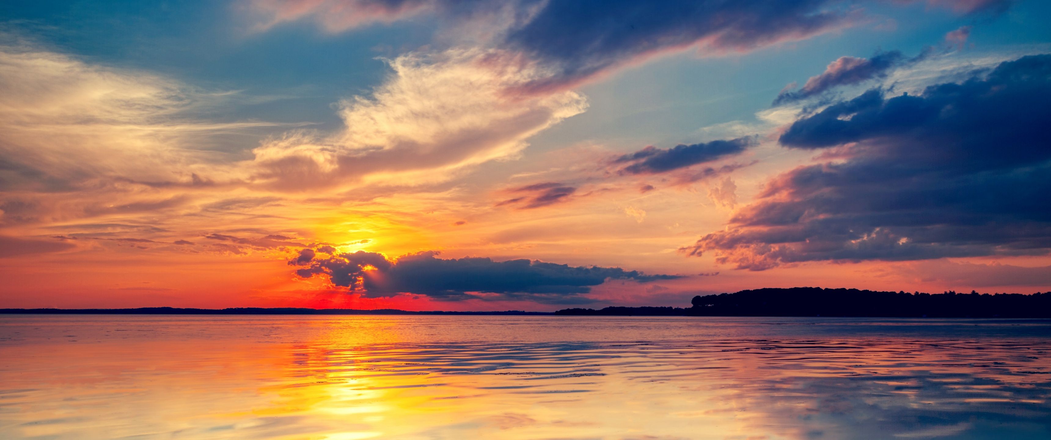 3440x1440 Lake Mendota Wallpaper 4K, Sunset, Wisconsin, Dusk