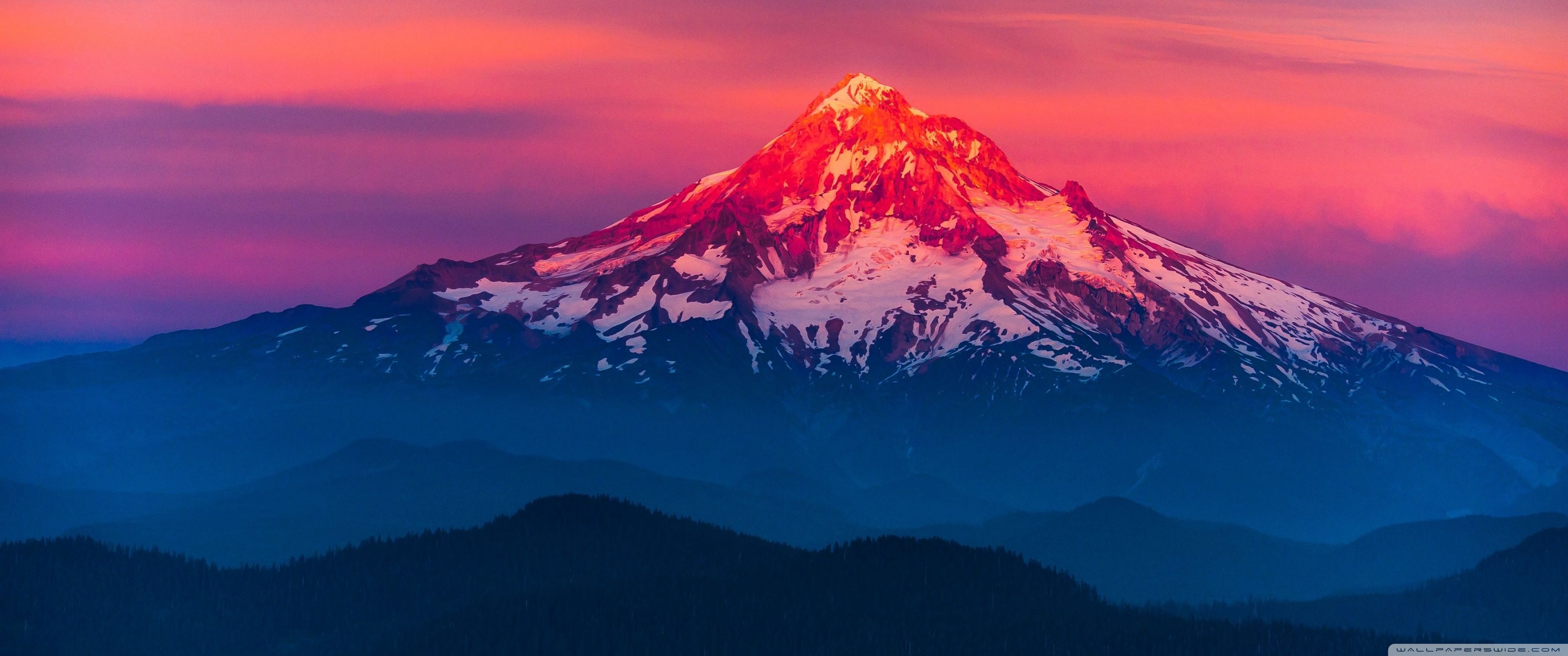 3440x1440 Mountain Peak Landscape, Pink Dusk Sunset 4K UHD Wallpaper for UltraHD Desktop and TV : Widescreen and UltraWide Display : Smartphone and Tablet Devices