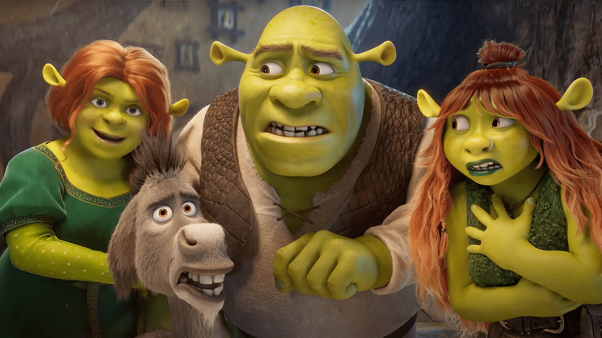 1920x1080 Shrek 5 HD Wallpaper: Fiona, Donkey, and the Shrek Family Adventurex1080