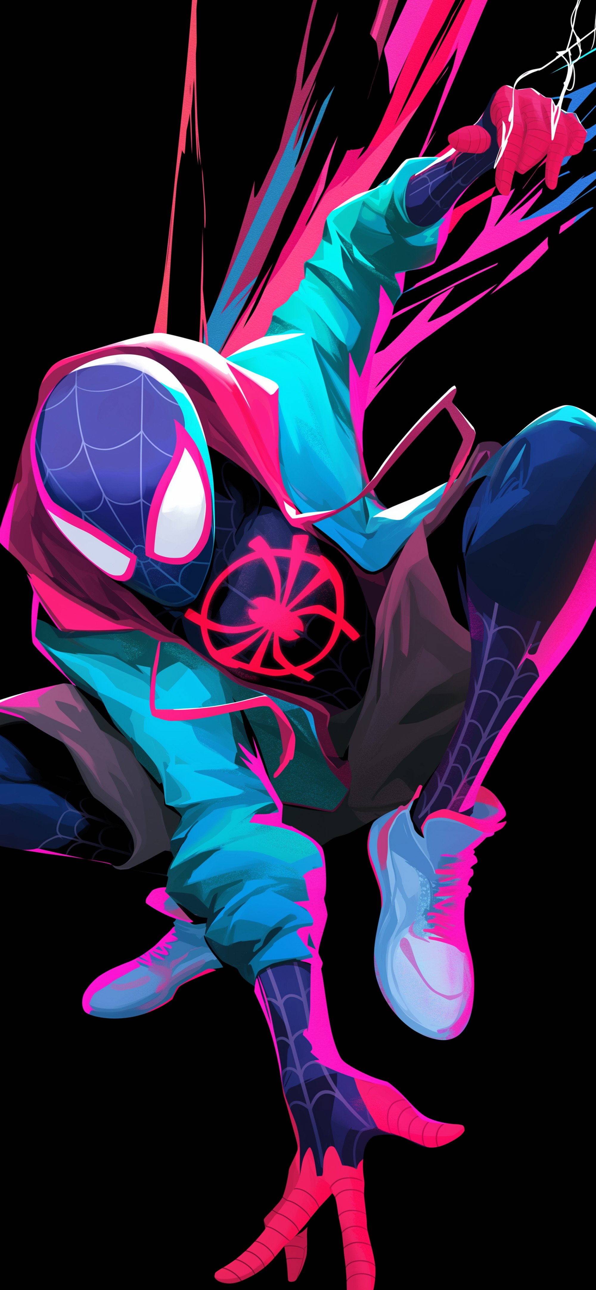 2000x4329 Spider Man Neon Hero Amoled Wallpaper Wallpaper HD