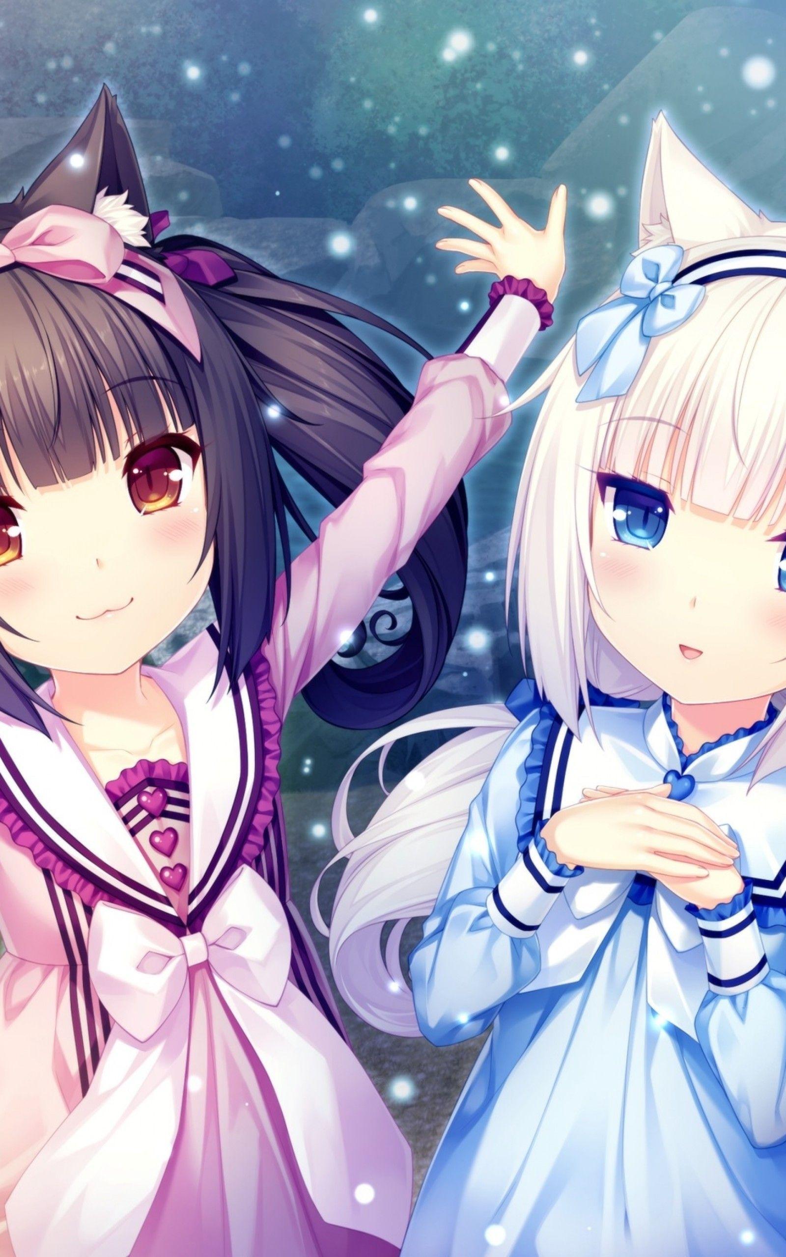 1600x2560 Download 1600x2560 Nekopara, Chocola, Vanilla, Happy Faces, Snow