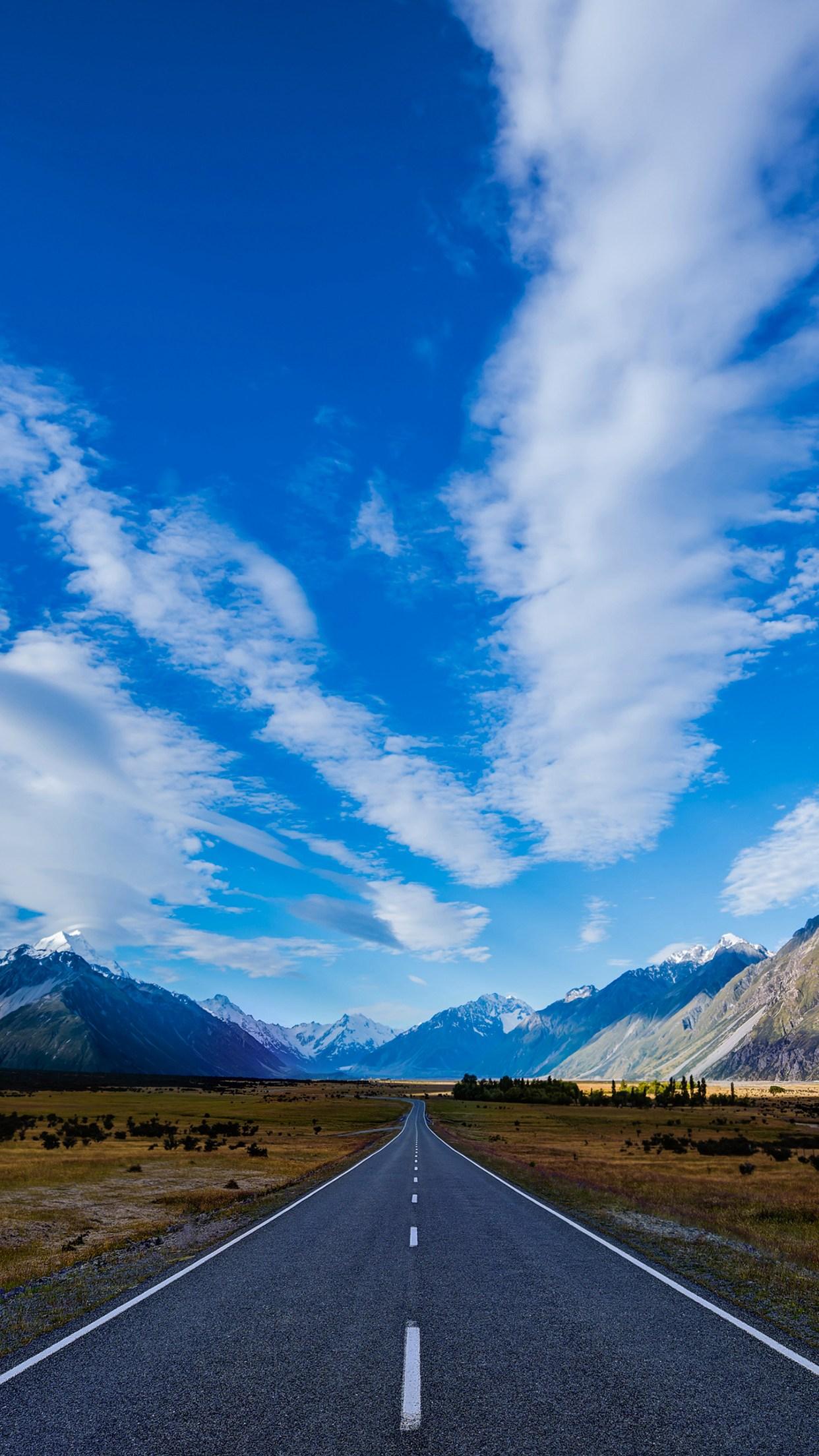 1242x2208 Hình nền con đường New Zealand cho iPhone X 8 7 6 Miễn phí - Con đường bất tận