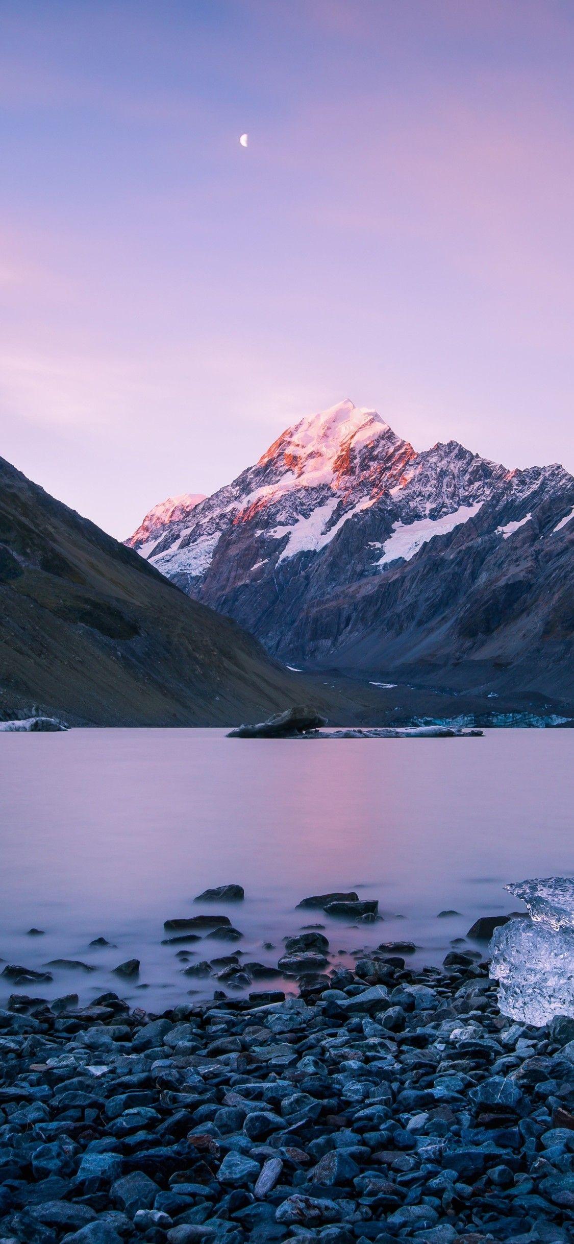 1125x2436 Núi New Zealand Phong cảnh Bầu trời Đại dương 5k iPhone XS
