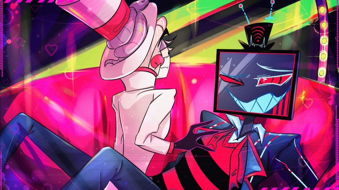 1366x768 Lucifer Vox HD Hazbin Hotel Wallpaper
