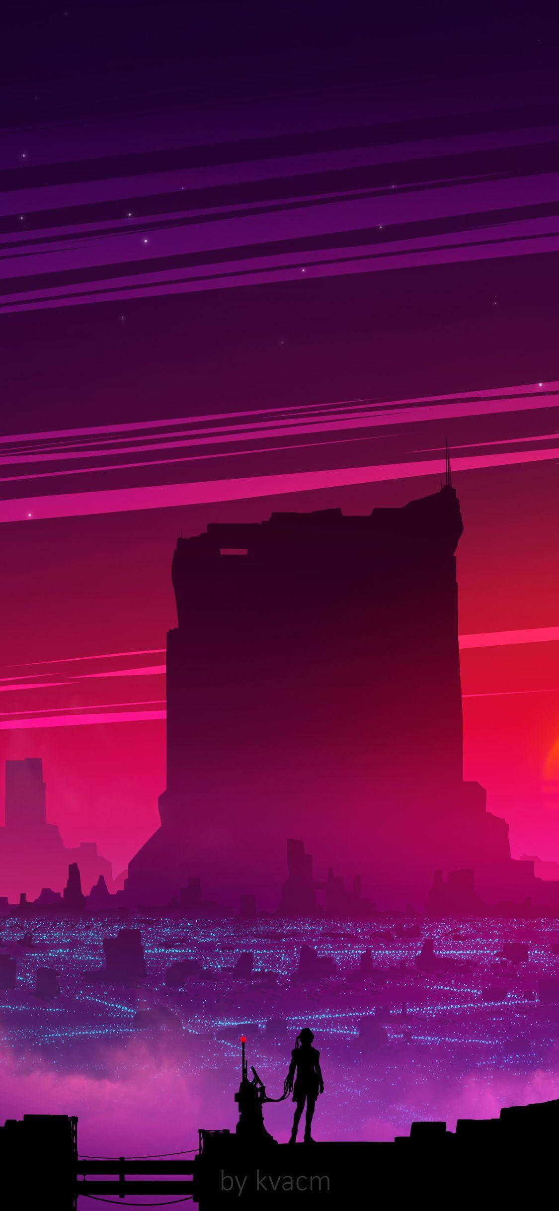 1125x2436 Synthwave Phone Wallpaper