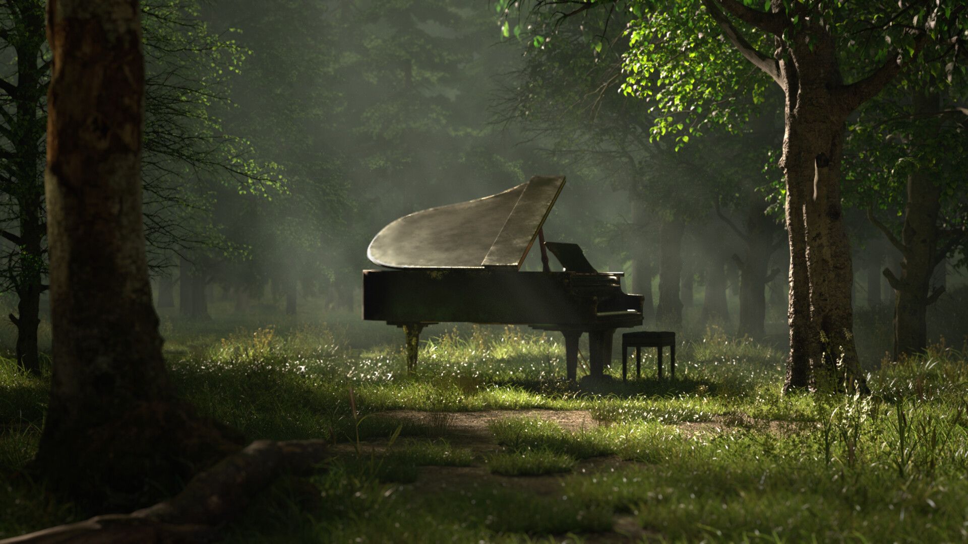 1920x1080 The forest of piano