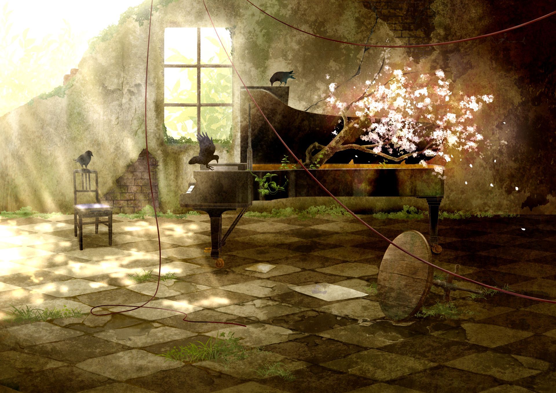 1920x1357 Phone wallpaper: Piano, Anime, Original 801636