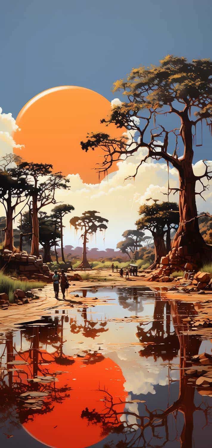 711x1500 African Landscape iPhone Wallpaper 4K