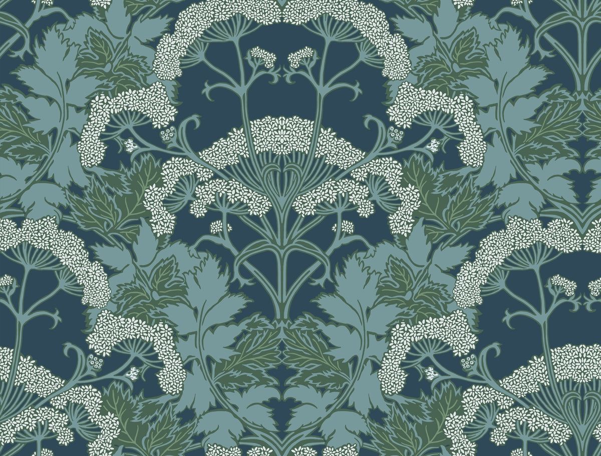 1200x911 Blue Green Yarrow Nouveau Wallpaper, NV5558
