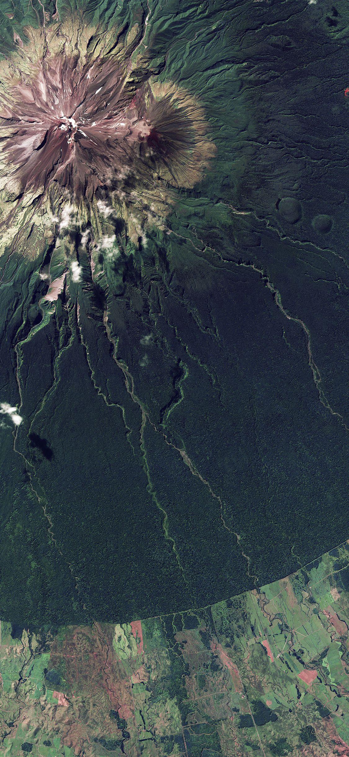 1125x2436 Earthview New Zealand Xanh lá cây Minh họa Nghệ thuật Hình nền tối