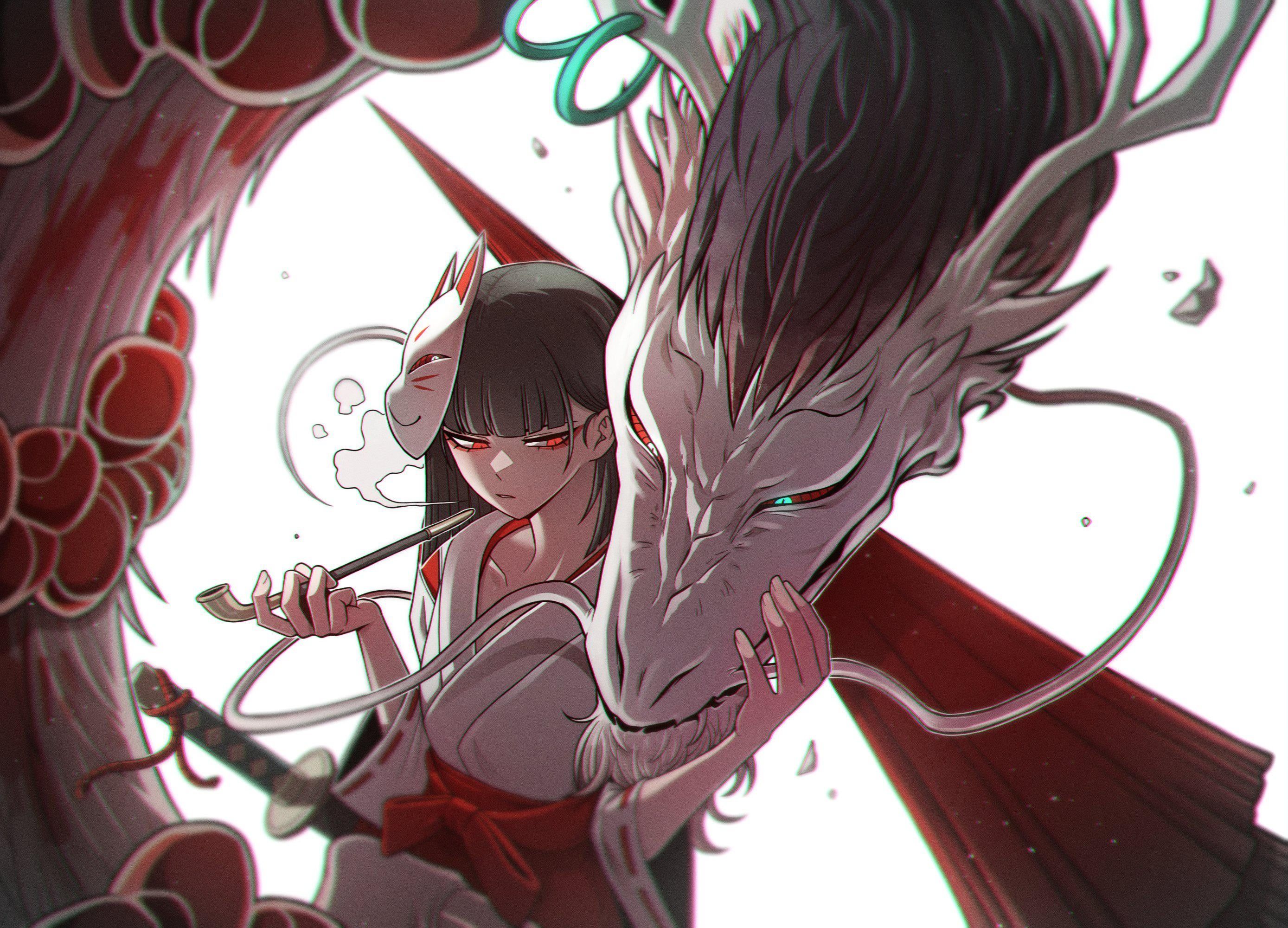 2777x2000 Shrine Maiden Ryoshu