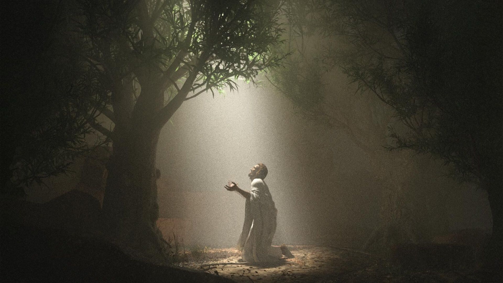 1920x1080 Jesus Pleading To God at The Mount of Olives