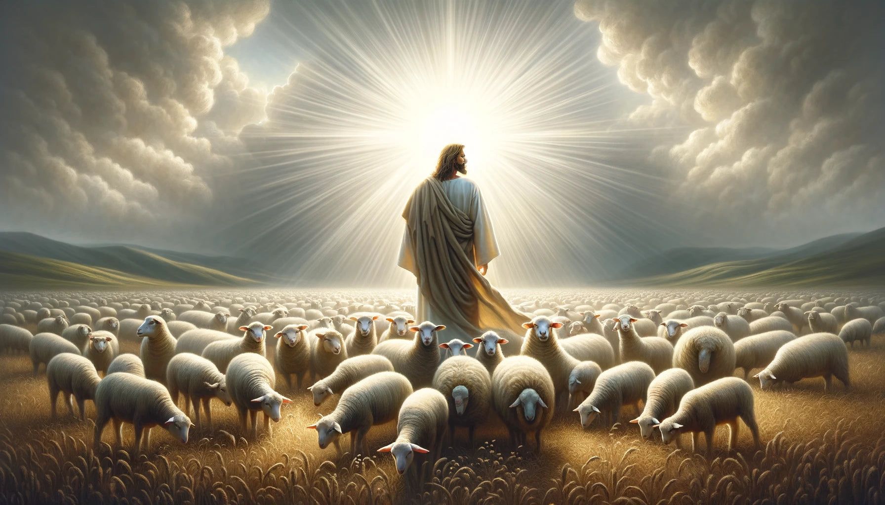 1792x1024 Portrait of Jesus With Light Behind Him