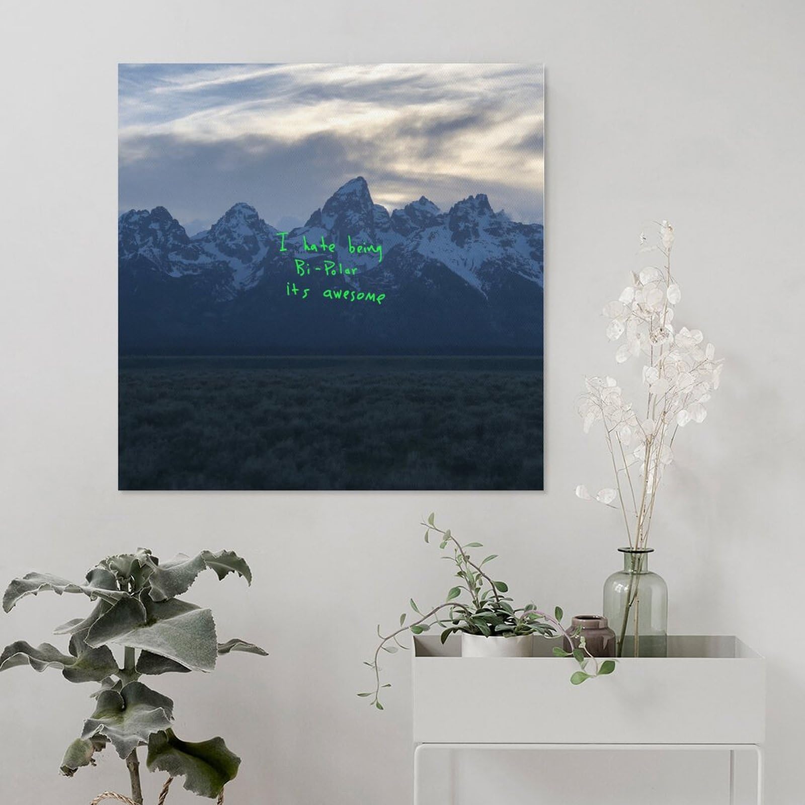 1600x1600 Kanye West Ye Album Cover Canvas Poster Print Music Posters for Room Aesthetic Unframe:12x12inch(30x30cm): Posters & Prints