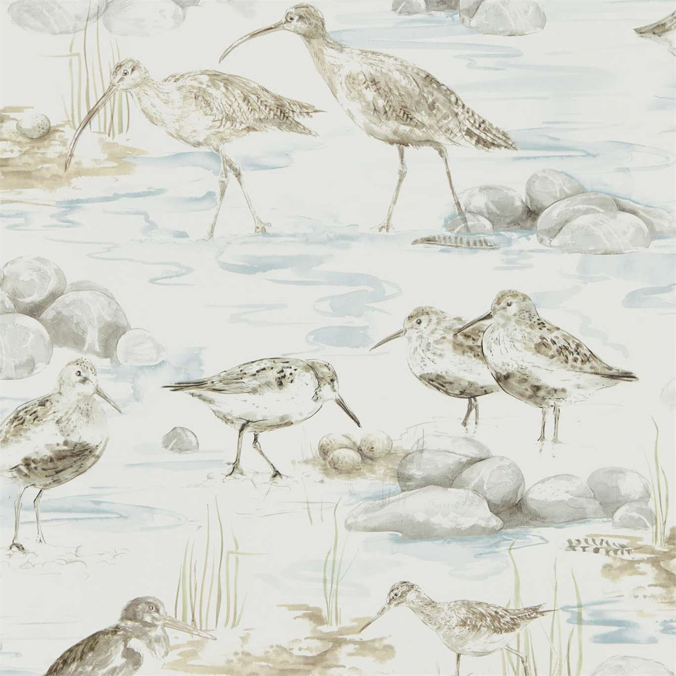 1366x1366 Sanderson Wallpaper Estuary Birds 216493
