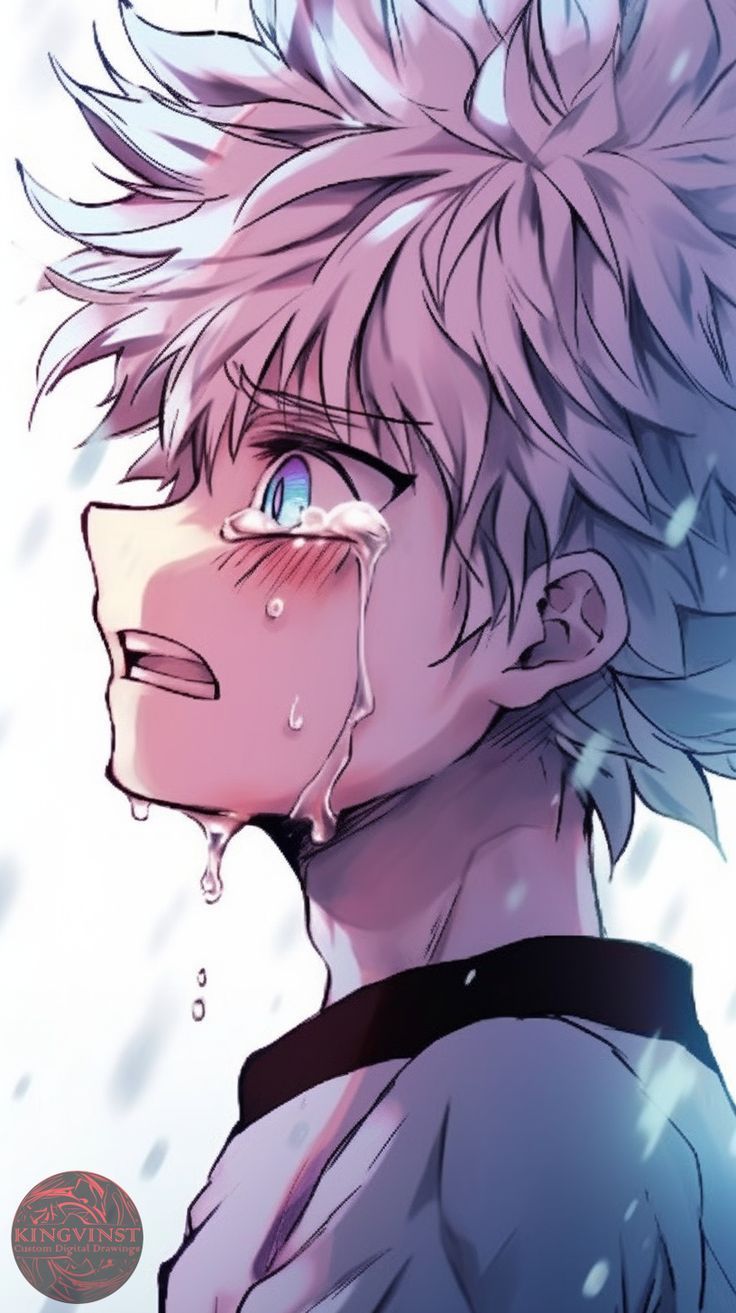 736x1313 Killua crying. Hunter x Hunter. sad anime boy. HxH fanart. anime art