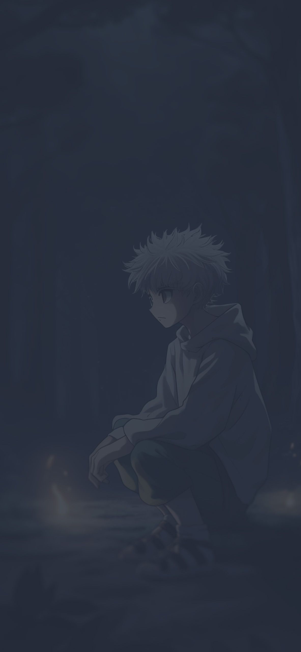 1183x2560 Hunter X Hunter Killua in Forest Dark Wallpaper