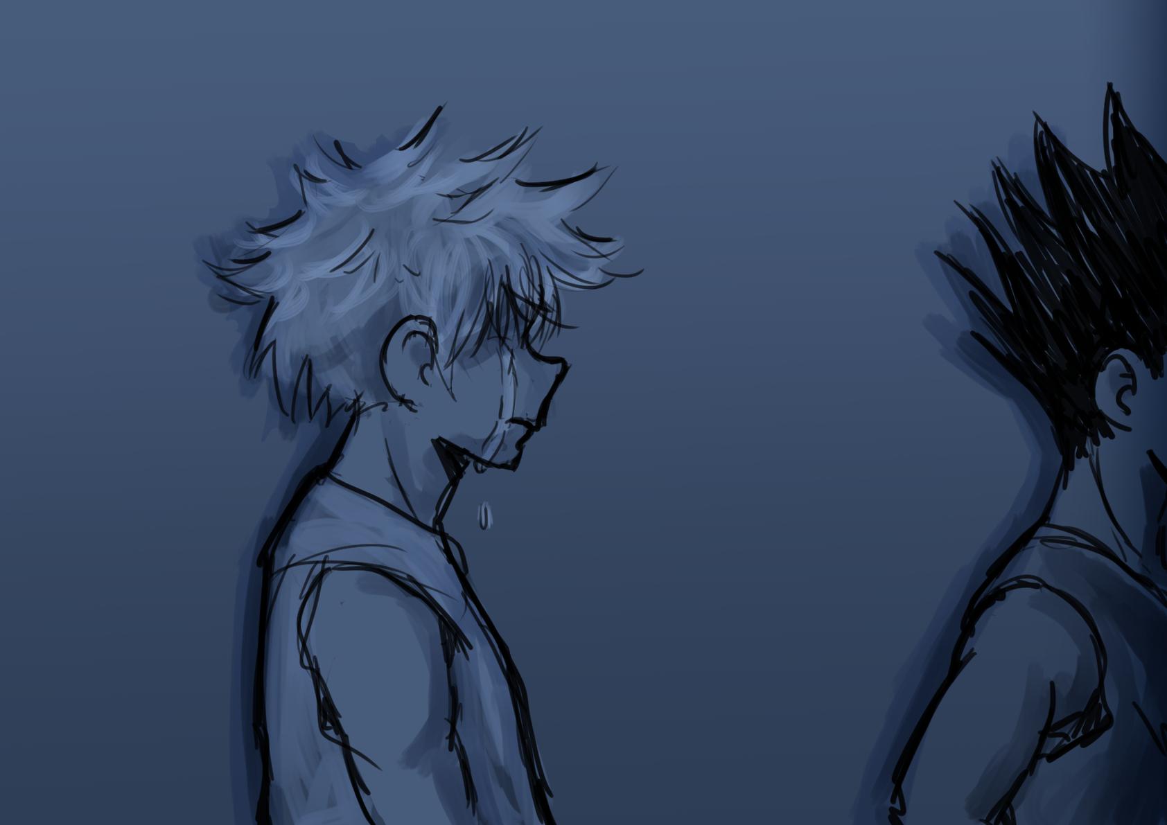 1684x1191 Sad Gon and Killua Fan Art