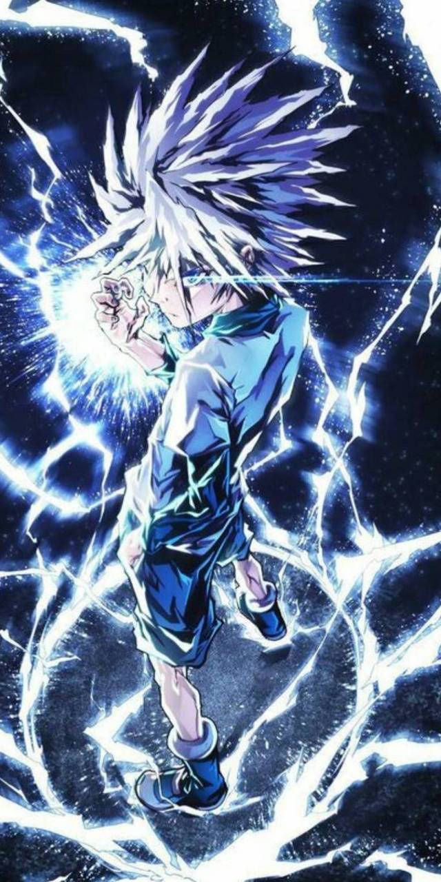 640x1280 Full Power Killua Wallpaper