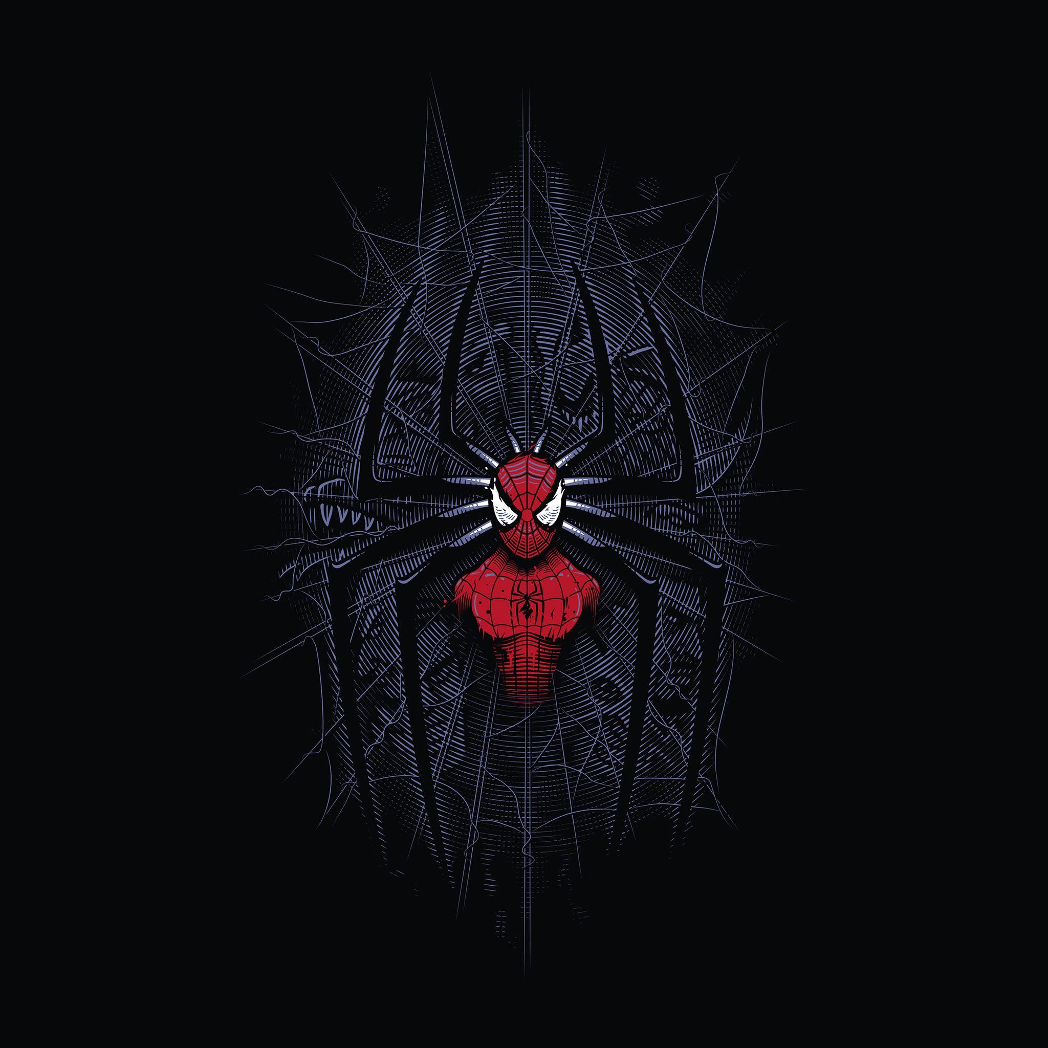 2048x2048 Spiderman Minimalist Wallpaper