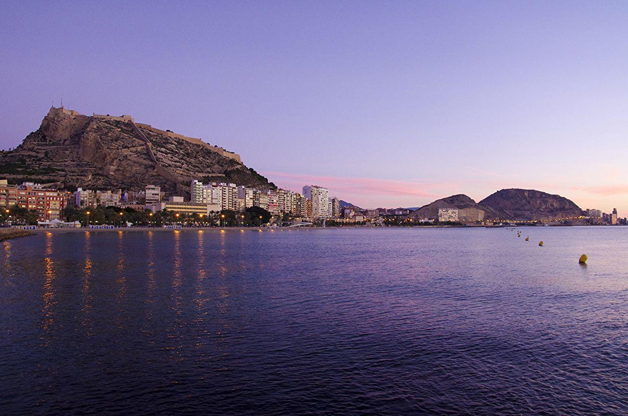 1280x847 image Spain Alicante Valencia Sea Evening Cities Building
