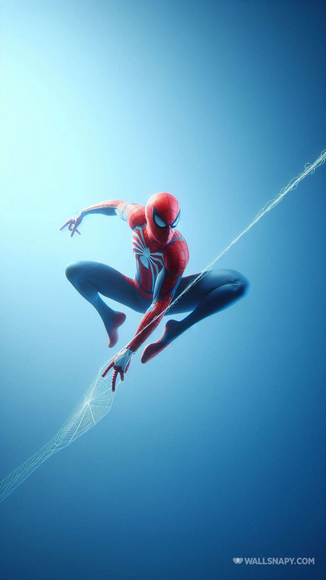1080x1920 Spiderman wallpaper diagonal swinging light blue uhd