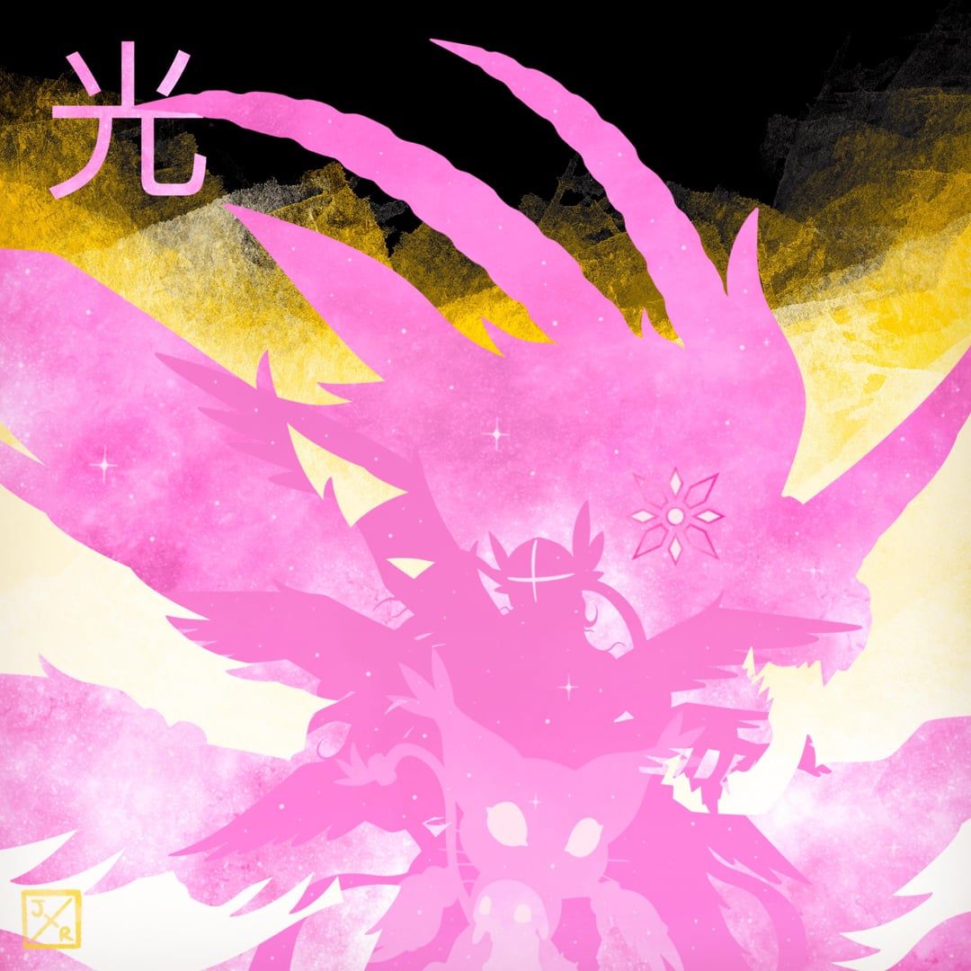 1080x1080 OC Gatomon line and part eight of the digidestined I'm doing