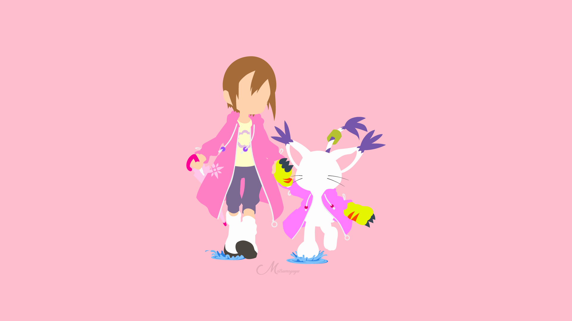 1920x1080 Hikari and Tailmon from Digimon Adventure