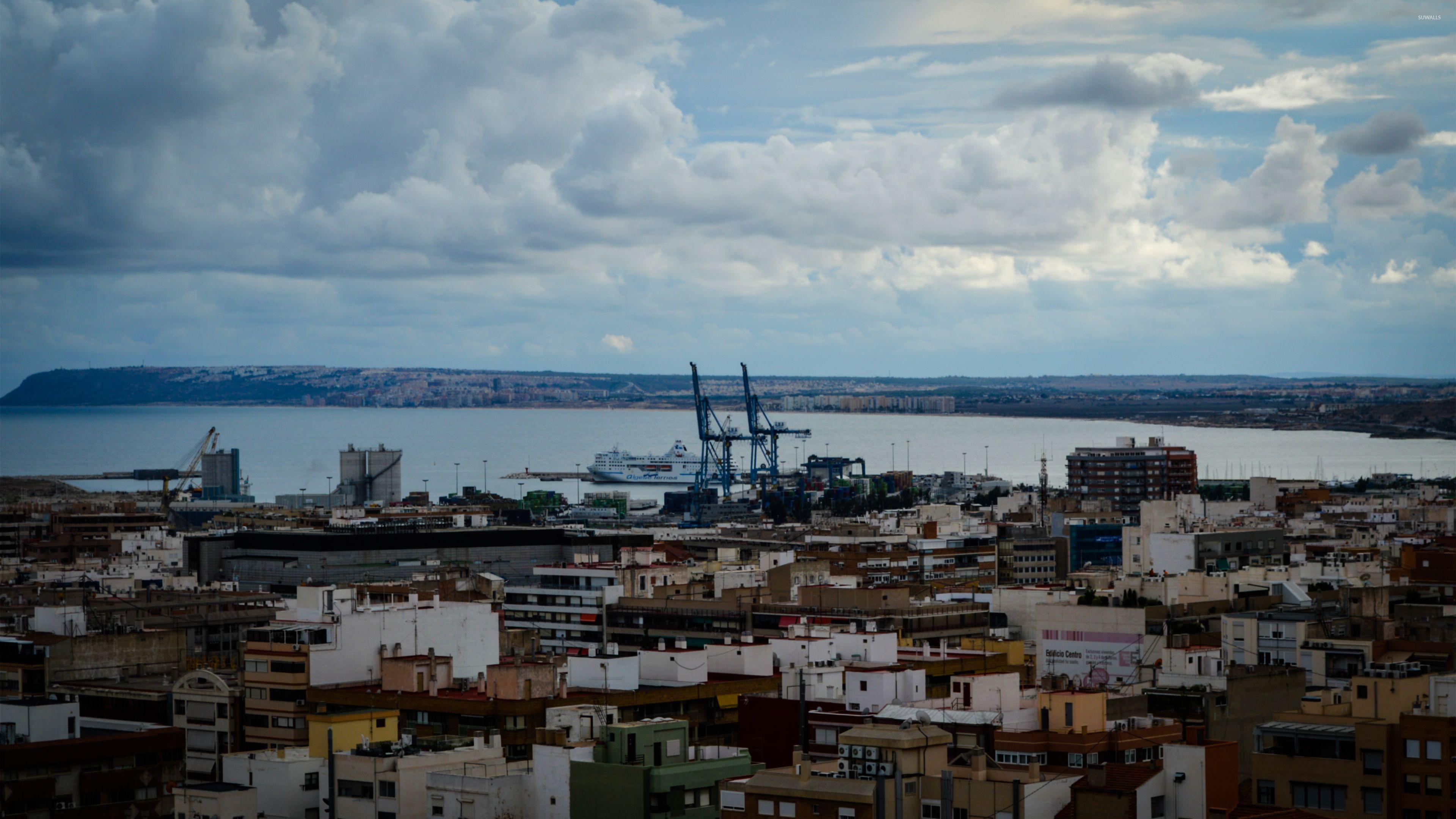 3840x2160 Cloudy day in Port of Alicante wallpaper wallpaper