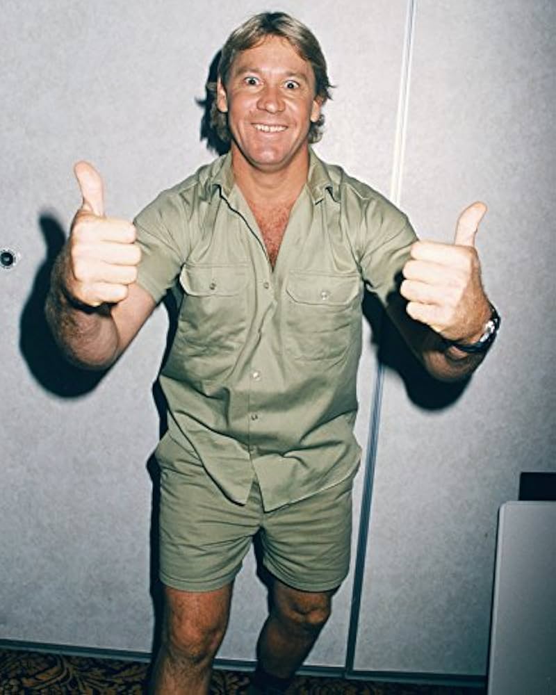 800x1000 Generic Steve Irwin PosterLife Wall Art Poster 12x18 inches Cool Pose of Crocodile Hunter, Medium, Black: Posters & Prints