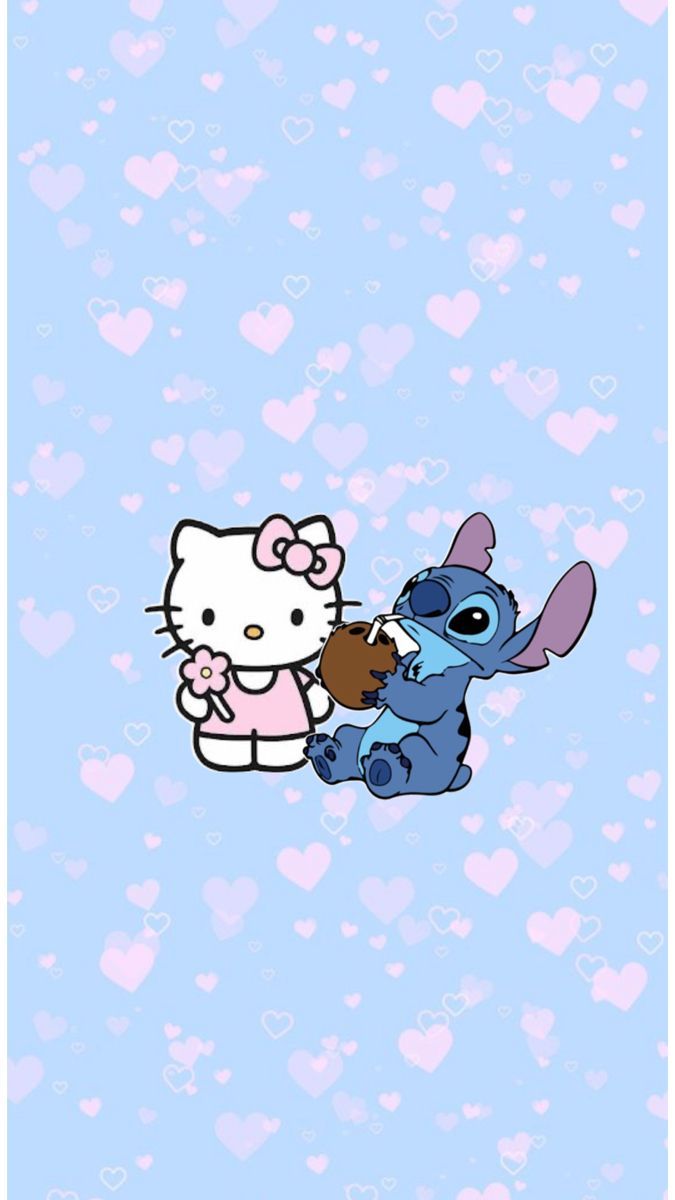 675x1200 Cute hello kitty + stitch wallpaper!.. made by me. Hello kitty background, Hello kitty wallpaper, Hello kitty halloween wallpaper