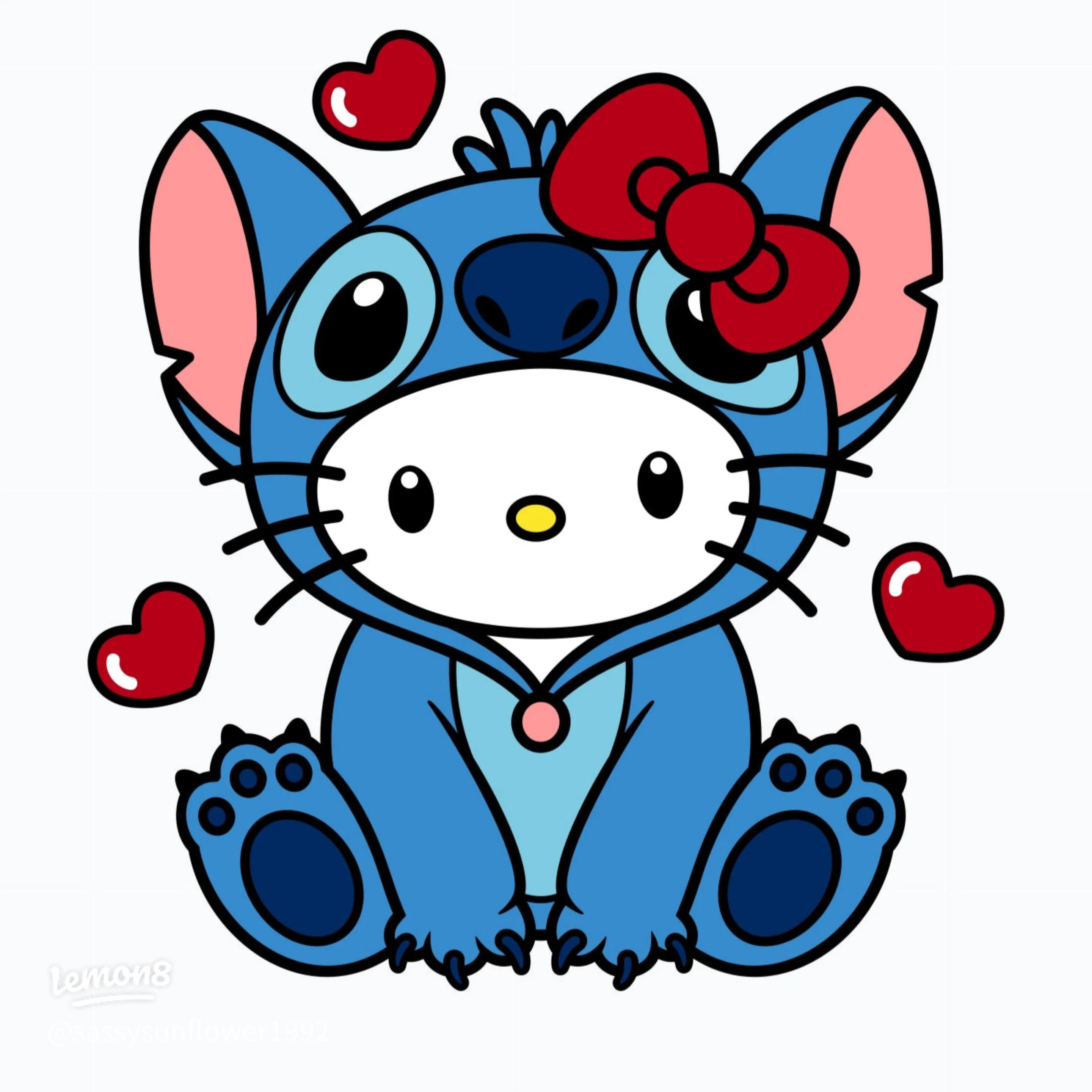 2880x2880 Stitch vs. Hello Kitty: Who Wins Your Heart? Plus Cute Wallpaper & Lore!