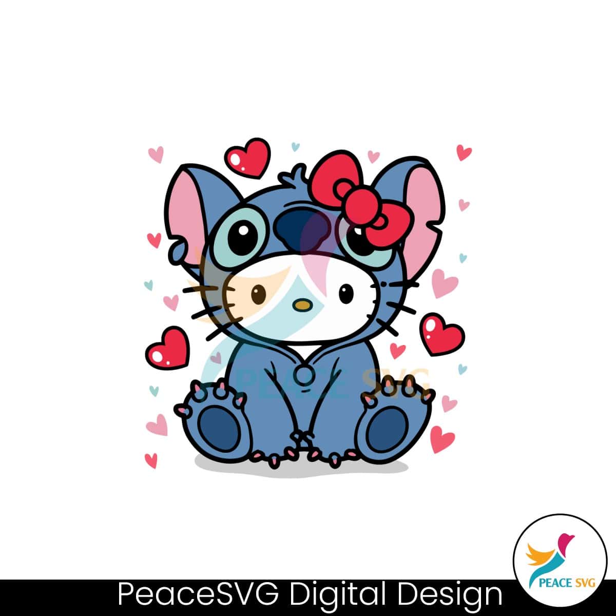 1200x1200 Valentine Hello Kitty Stitch Cosplay Heart Svg Instant Download