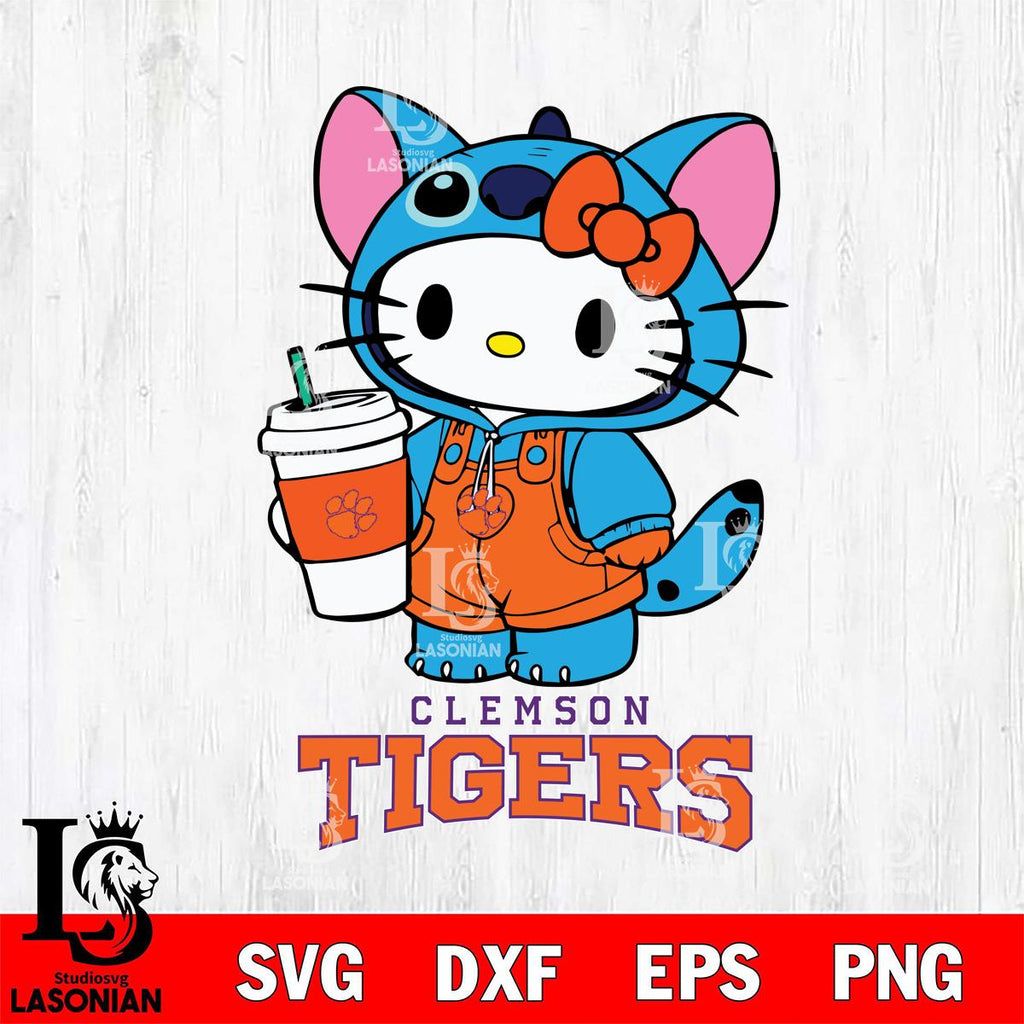 1024x1024 Clemson Tigers Hello Kitty Stitch