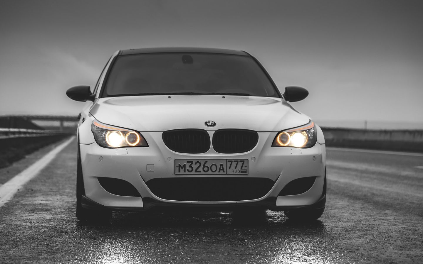 1440x900 Download BMW 5 Series E Bmw, Series, E Auto, Avto, Automobile, Vehicle, Light, Light, Angel, Eyes Wallpaper in 1440x900 Resolution
